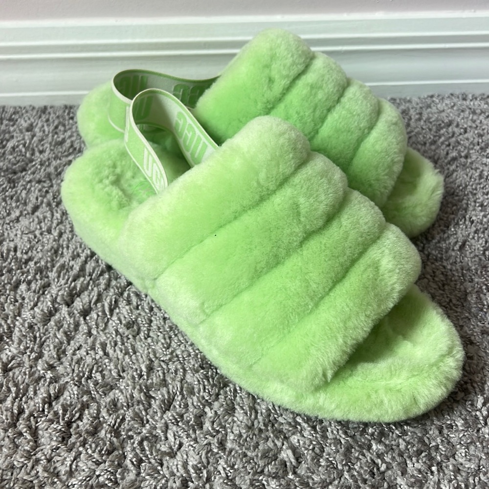 UGG FLUFF YEAH SLIDE - Green - Slippers